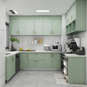 small kitchen green cabinets-01 small kitchen green cabinets-01