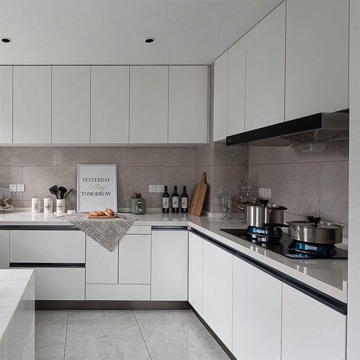 White corner kitchen cabinet